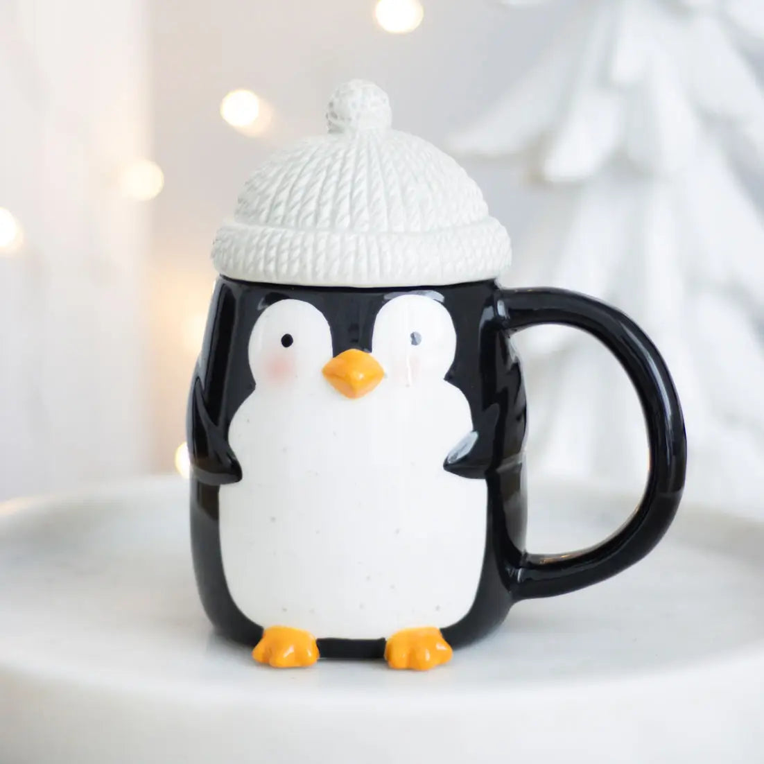 Mug pingouin avec bonnet