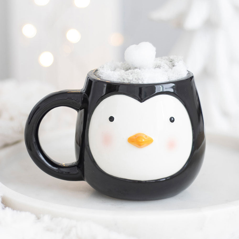 Mug pingouin avec chaussettes